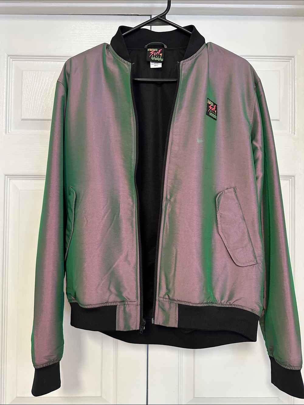 Size Small Surf Style Purple Holographic Zip Up Pullover